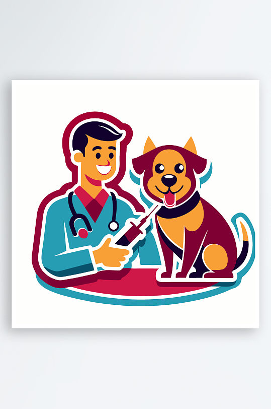 小狗矢量插画图形-众图网