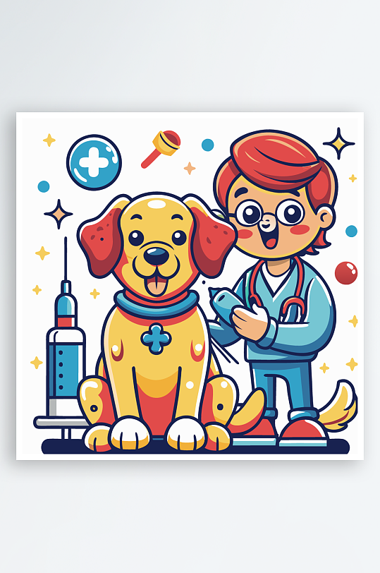 小狗矢量插画图形-众图网