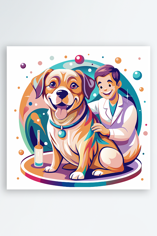 小狗矢量插画图形-众图网