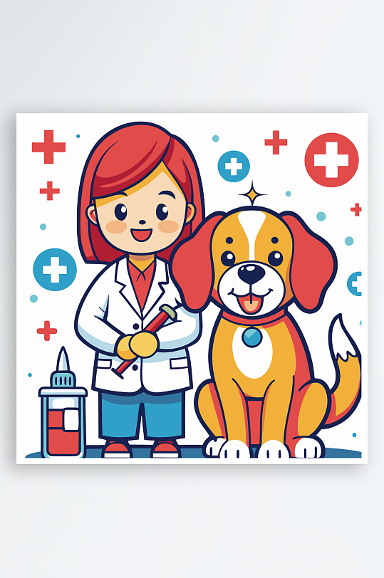 小狗矢量插画图形-众图网