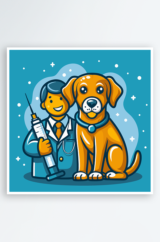 小狗矢量插画图形元素-众图网