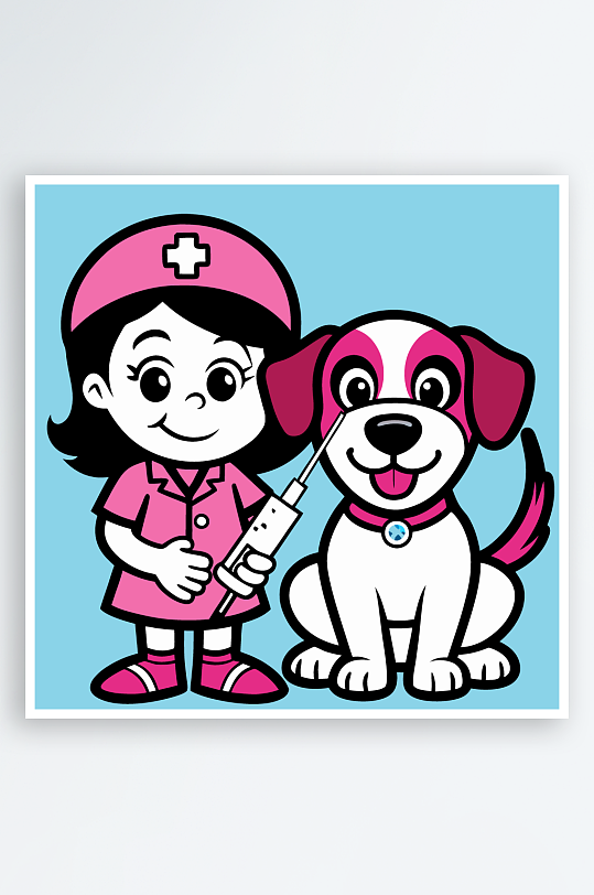 小狗矢量插画图形元素-众图网