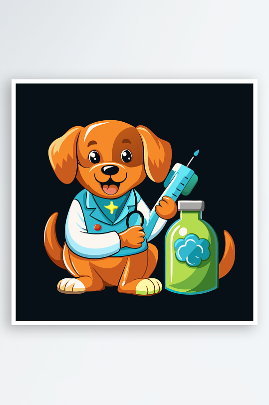 小狗矢量插画图形元素-众图网