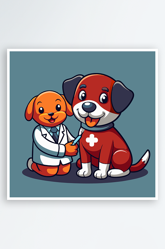 小狗矢量插画图形元素-众图网