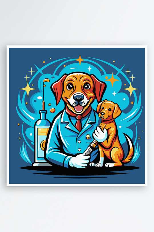 小狗矢量插画图形元素-众图网