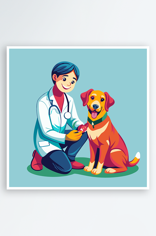 小狗矢量插画图形元素-众图网