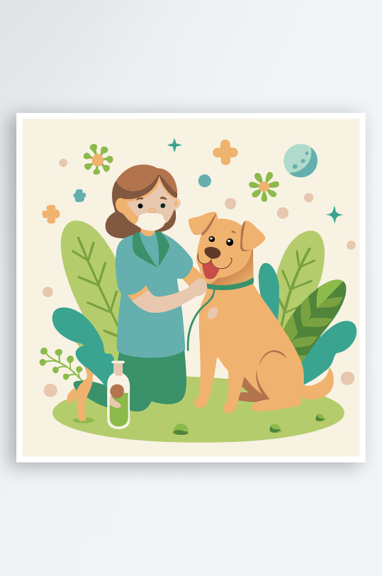 小狗矢量插画图形元素-众图网