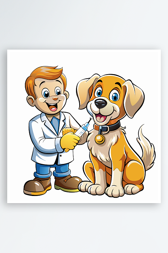 小狗矢量插画图形元素-众图网