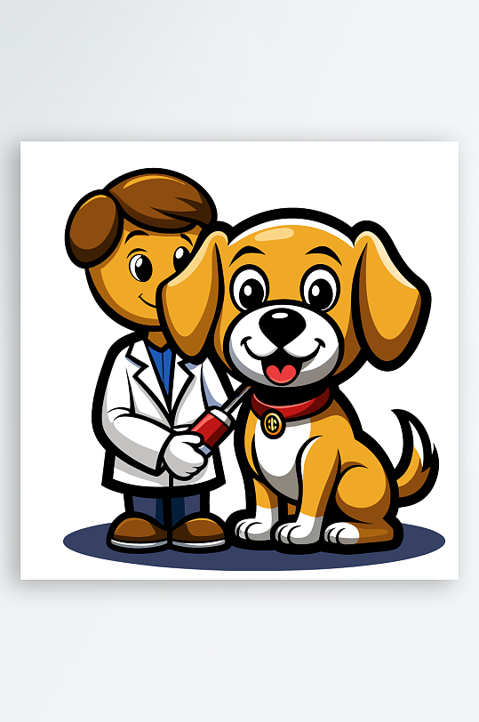 小狗矢量插画图形元素-众图网