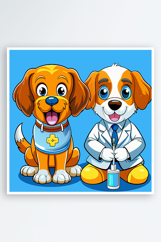 小狗矢量插画图形元素-众图网