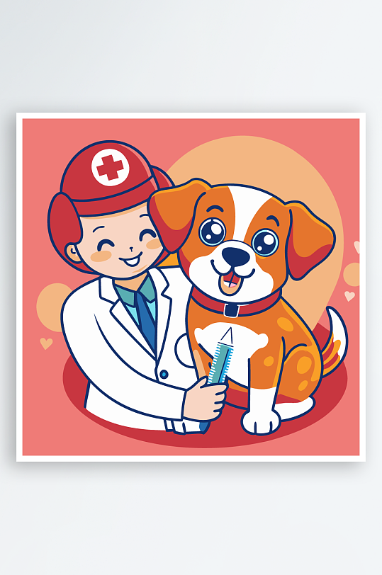 小狗矢量插画图形元素-众图网