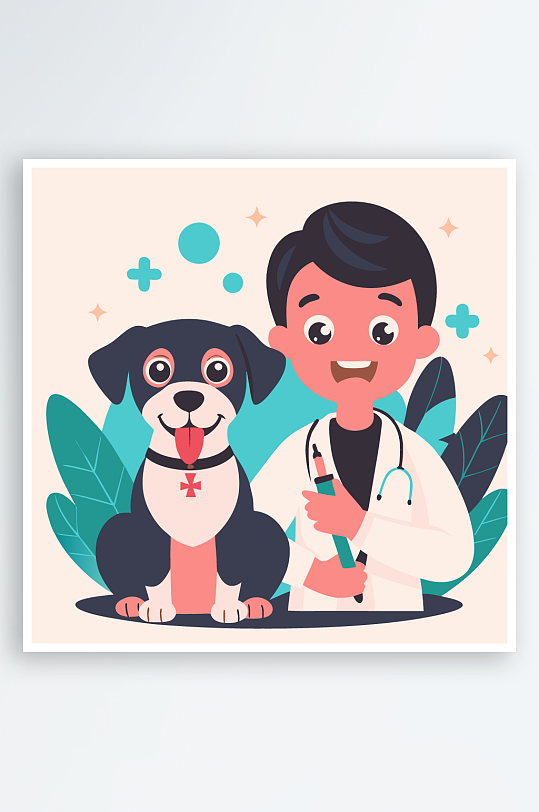 小狗矢量插画图形-众图网