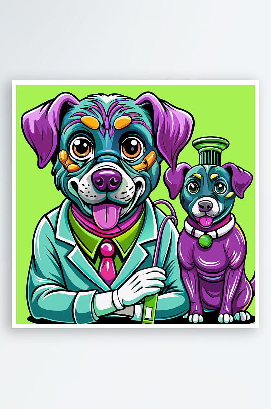 小狗矢量插画图形-众图网