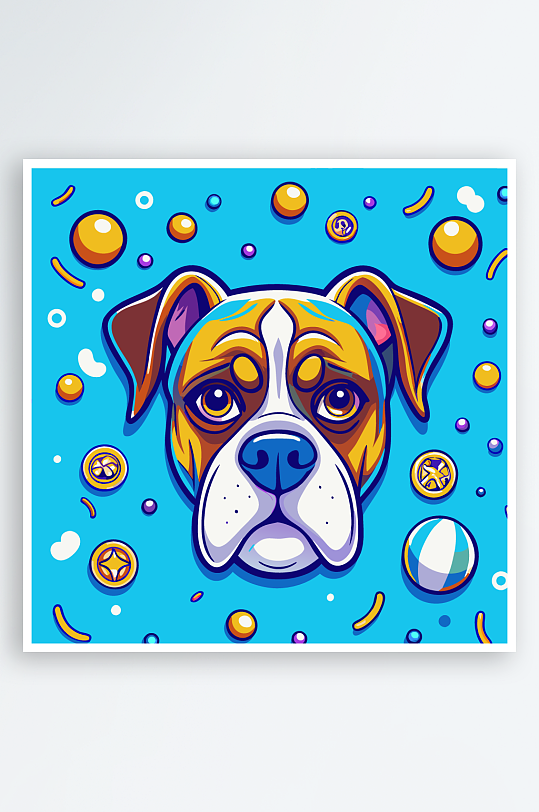 小狗矢量插画图形元素-众图网