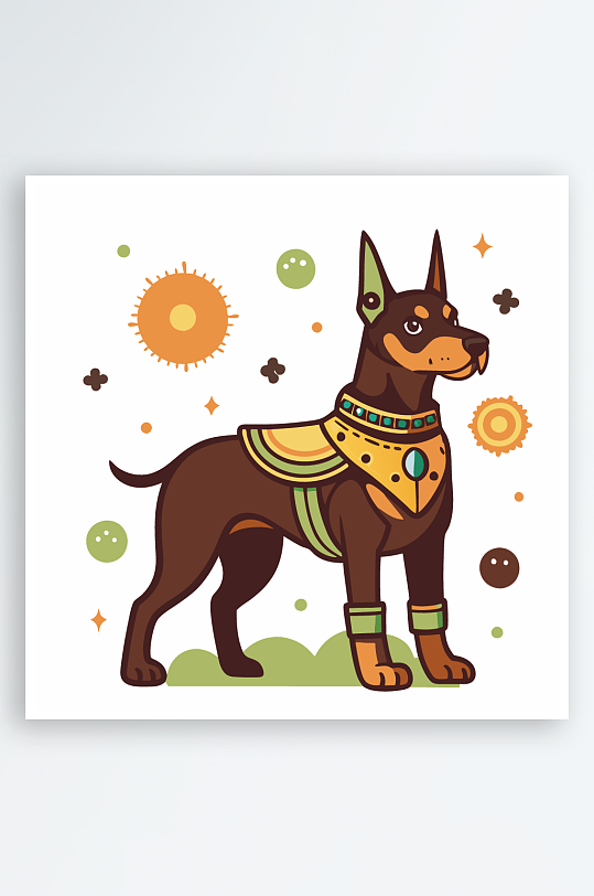 小狗矢量插画图形元素-众图网