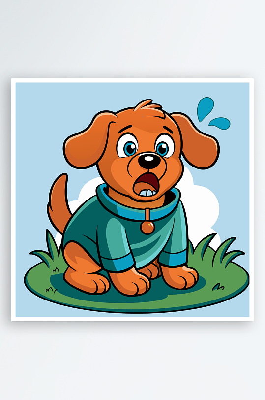 小狗矢量插画图形元素-众图网