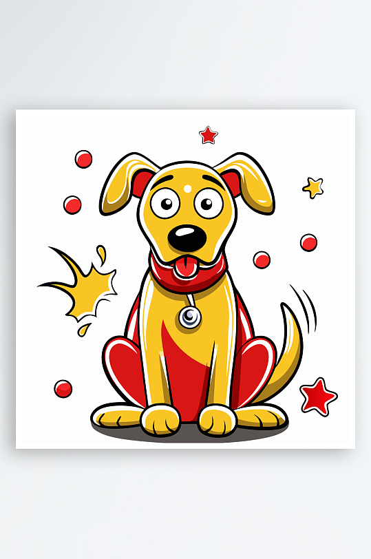 小狗矢量插画图形元素-众图网