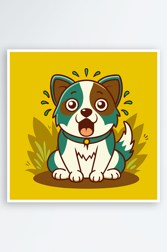 小狗矢量插画图形元素-众图网