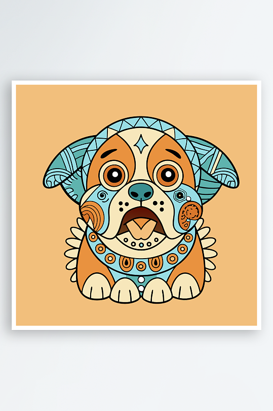 小狗矢量插画图形元素-众图网