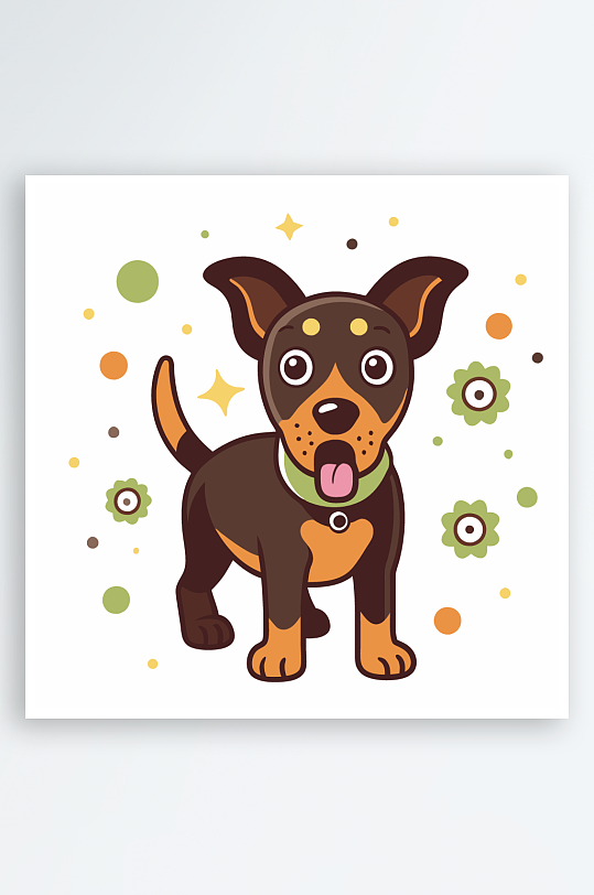 小狗矢量插画图形-众图网