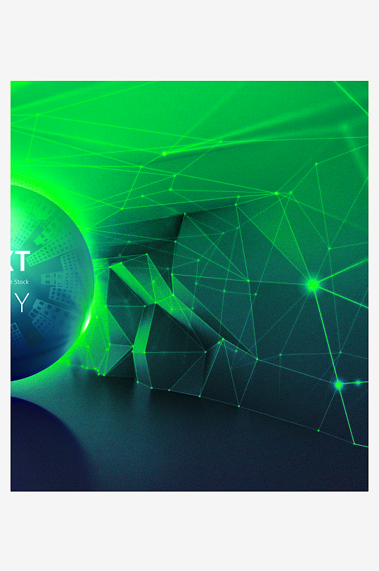 绿色几何渐变背景素材-众图网