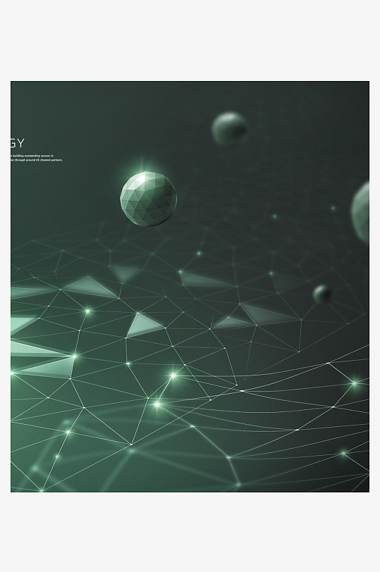 绿色几何渐变背景模板-众图网