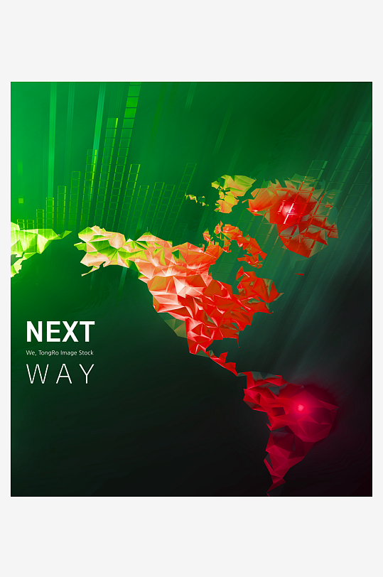 绿色几何渐变背景素材-众图网