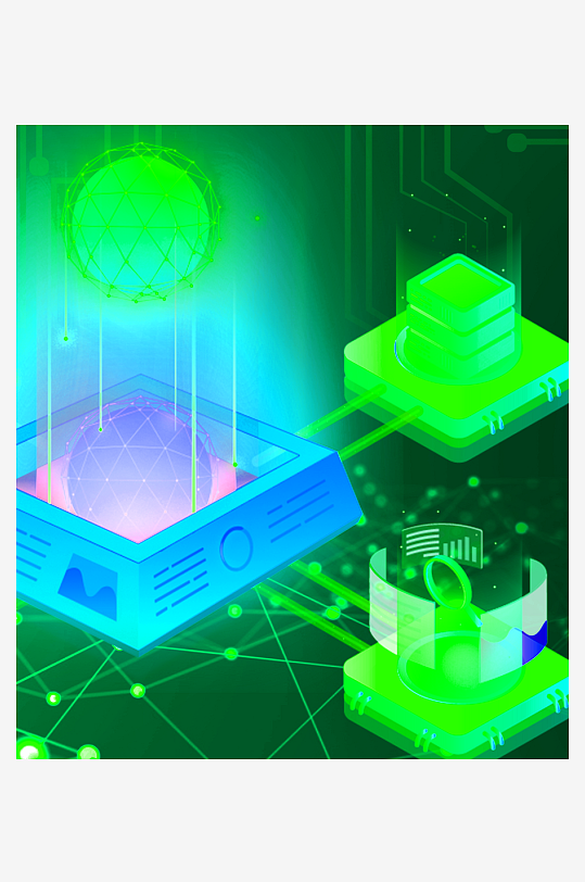 绿色几何渐变背景模板-众图网