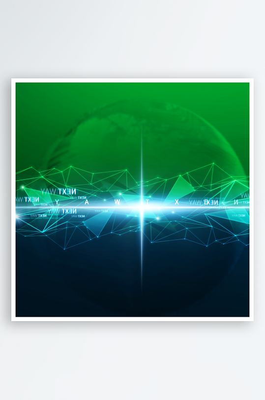 绿色科技渐变几何背景模板-众图网