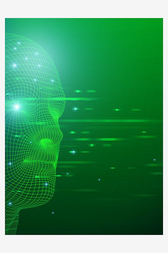 绿色科技几何渐变背景素材-众图网