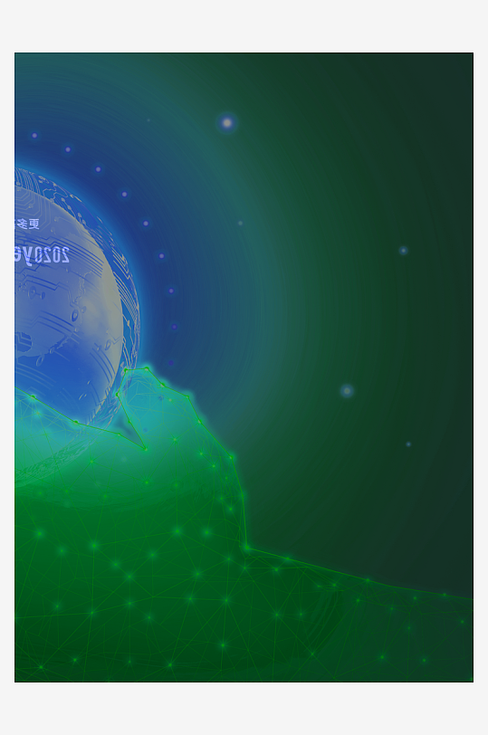 绿色渐变科技背景模板素材-众图网