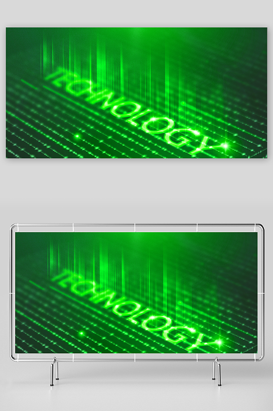 绿色渐变几何科技背景-众图网