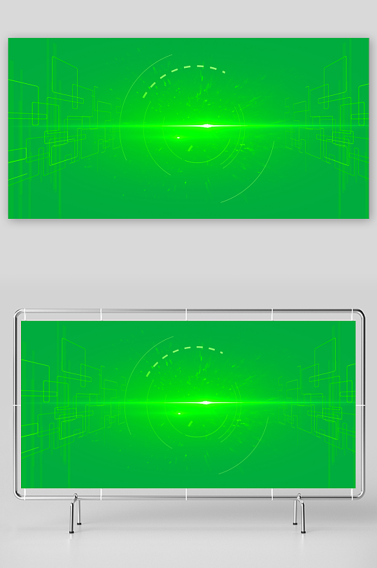 绿色渐变几何科技背景-众图网