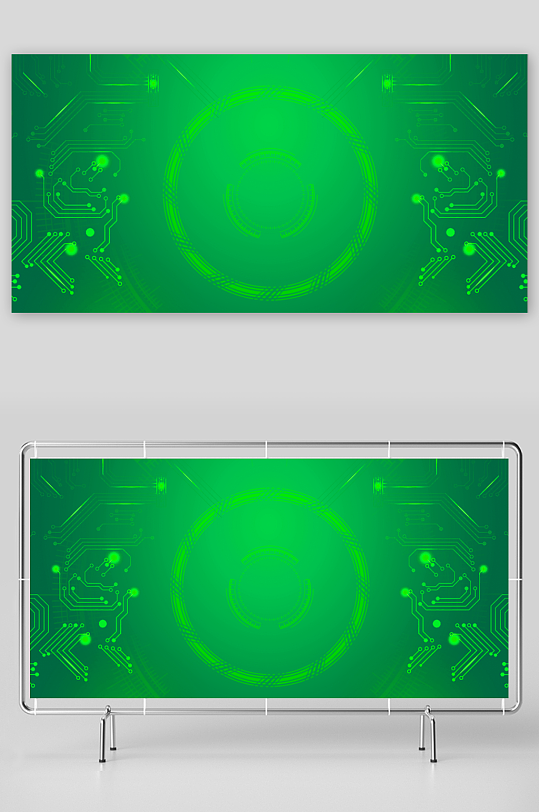 绿色渐变科技背景-众图网