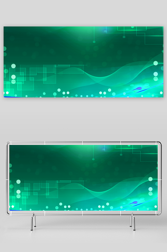 绿色渐变科技背景模板-众图网