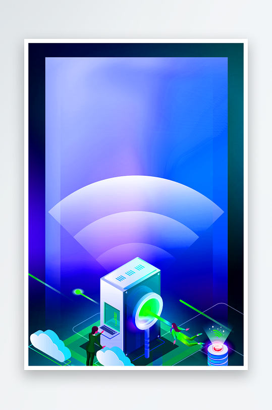 渐变科技背景模板-众图网