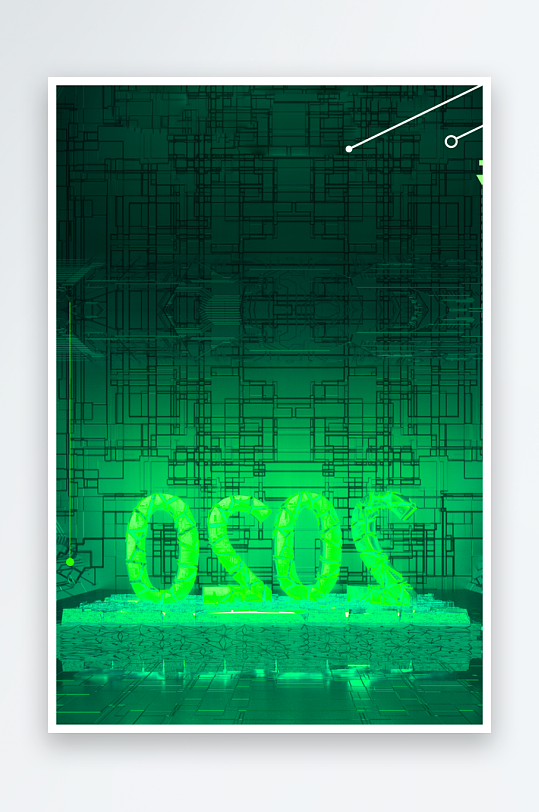 绿色渐变科技背景模板素材-众图网