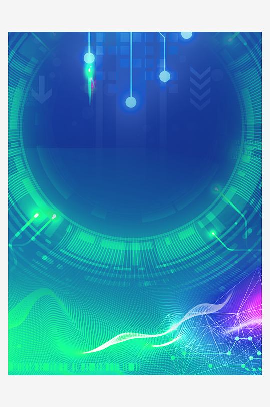 绿色渐变科技背景模板素材-众图网