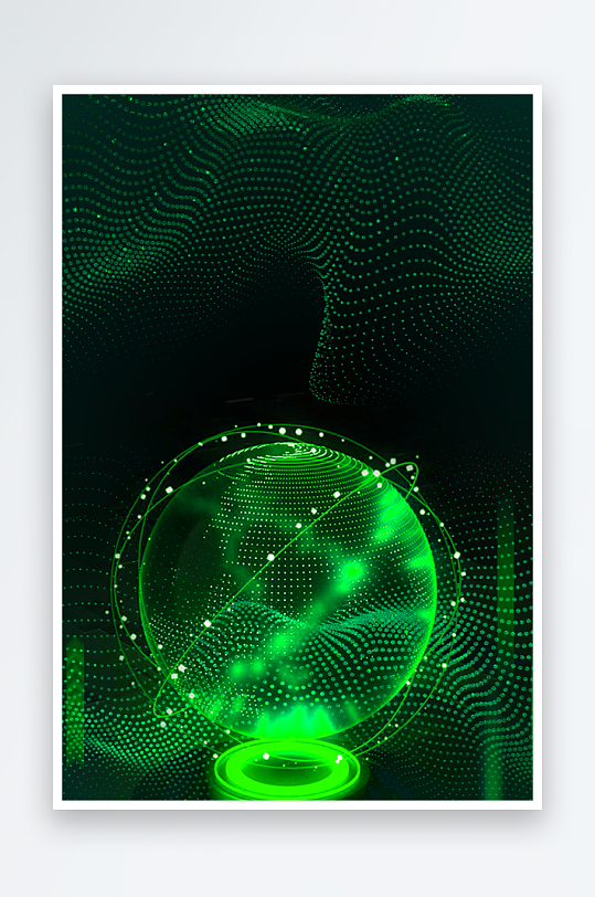 绿色渐变科技背景模板-众图网