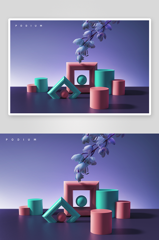 高级质感电商产品场景背景素材-众图网