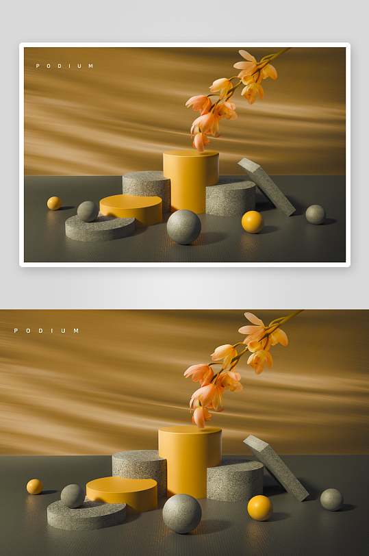 高级质感电商产品场景背景素材-众图网