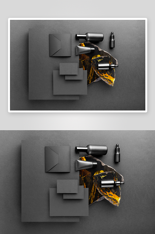 暗黑化妆品品牌样机模板-众图网