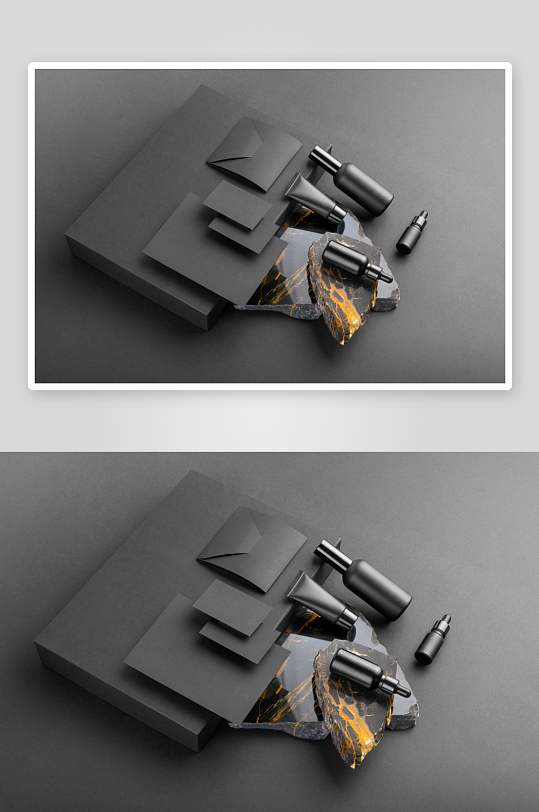 暗黑化妆品品牌样机模板-众图网