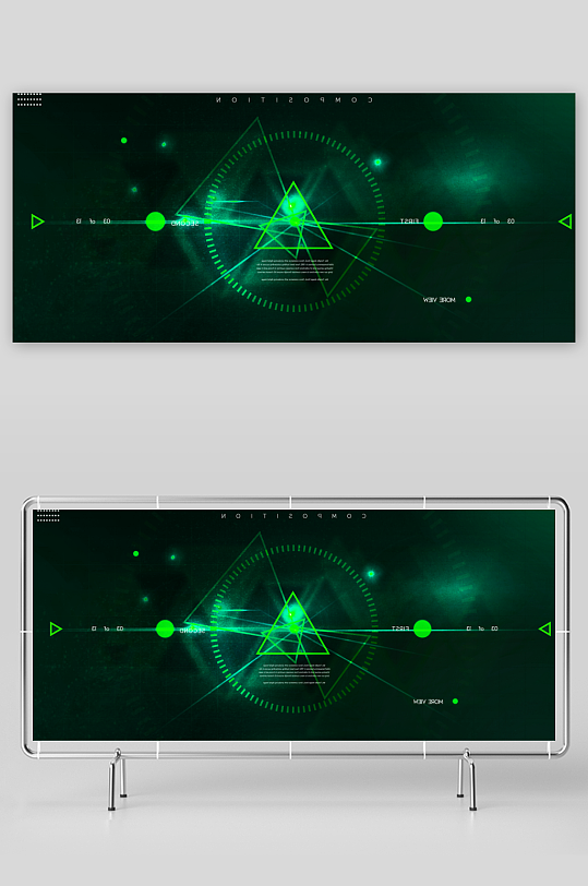 绿色渐变科技背景模板素材-众图网