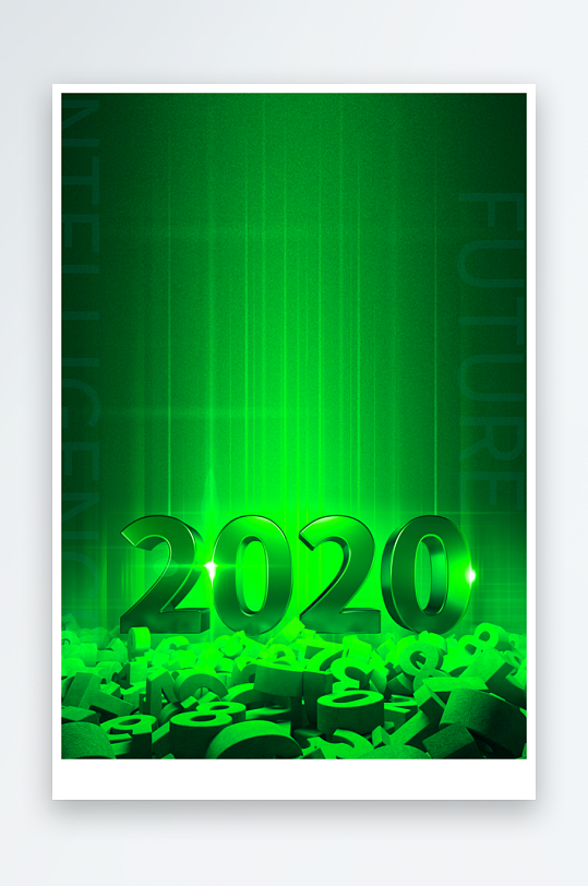 绿色渐变科技背景模板-众图网