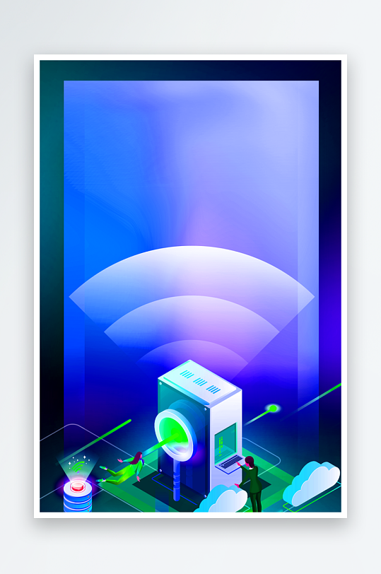 渐变几何科技背景模板-众图网