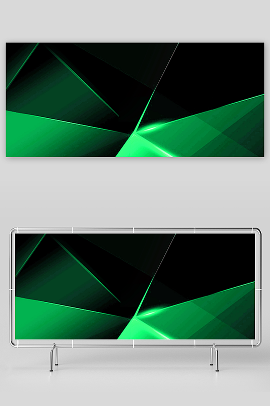绿色渐变几何科技背景模板-众图网