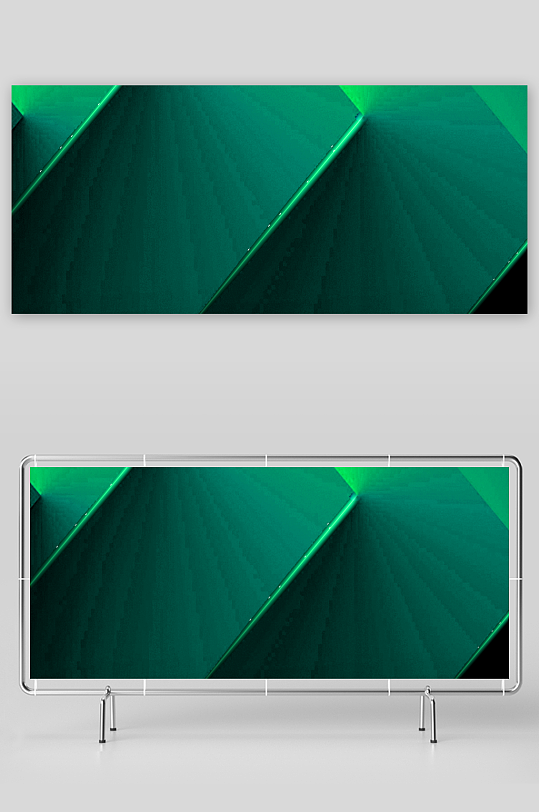 绿色渐变几何科技背景模板-众图网
