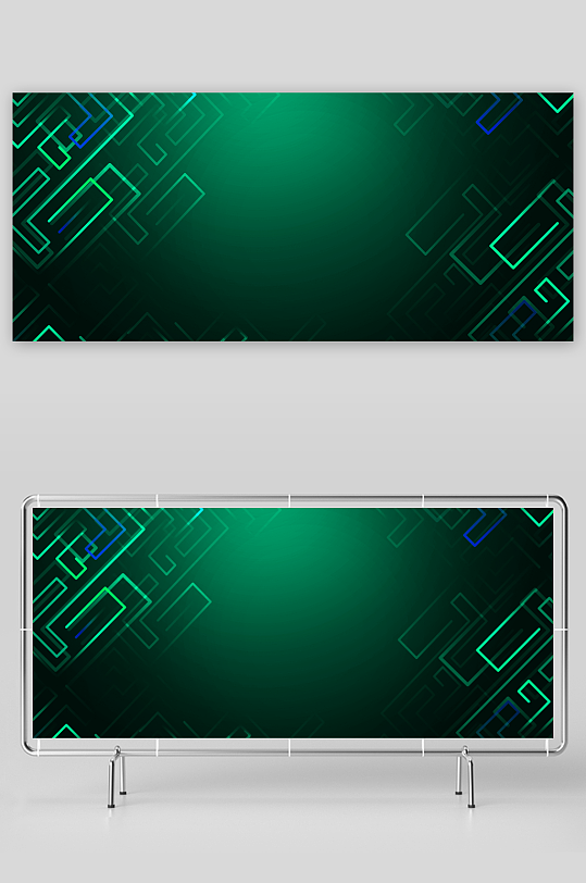 绿色渐变几何科技背景模板-众图网