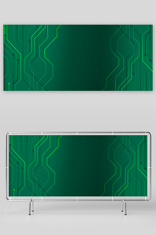 绿色渐变几何科技背景模板-众图网